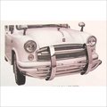 Rear Bumper Guard - Steel 100x50cm Chrome, Bolt-on Mounting, Impact Protection, Durable Design