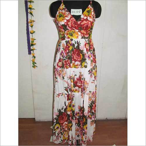 Ladies Floral Sequin Cotton Dress