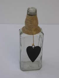 Creative Glass Bottle Jar With Rope Chalkboard Heart Nautical Decor