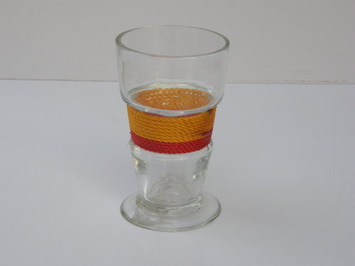 NAUTICAL STRIPED ROPE TEA GLASS BEACHY HOME DECOR & CANDLE HOLDER By Nautical Mart Inc.