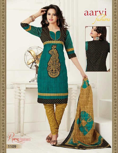 Cotton Printed Suits rang resham