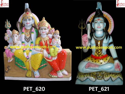 White Marble Lord Shiva and Family Statue White Marble Lord Shiva and Family Statue