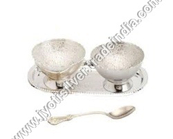 Silver Ice Cream Cup Set