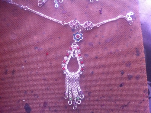 Silver Plated Kundan Payal