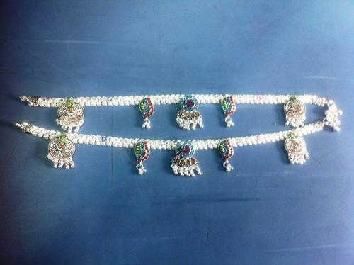 Artificial Silver cotted payal