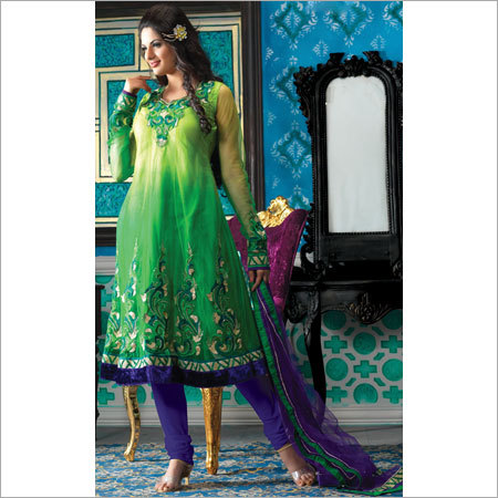 Green Churidar Kameez Set