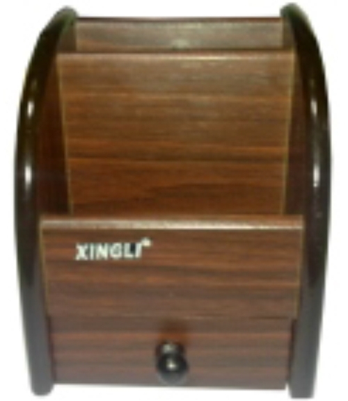 Desktop & Office Utility - Wood Small Brown Pen Stand, Organized Desk Storage