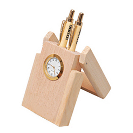 Desktop & Office Utility - Wooden Set, Beige, Analog Clock | Elegant Design, Practical Utility, Organized Desk