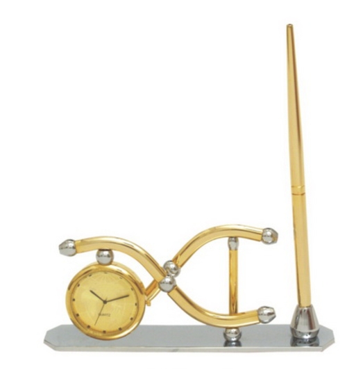 Brass Desktop Pen Stand with Brass Pen