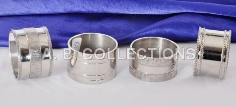 Silver Hammered Double Line Napkin Ring