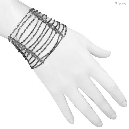 Pave Diamond Silver Bracelet