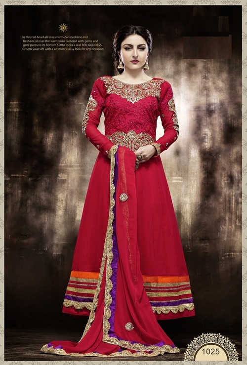 Red Desinger Anarkali Suits