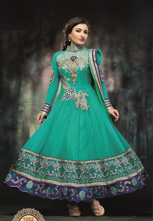 Turquoise Marriages Anarkali Suit