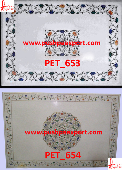White Marble Floral Inlay Pichkari