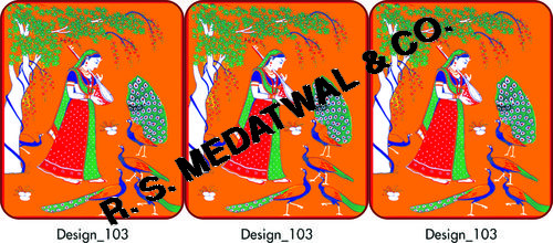 Kanat Size 6" x 15" Feet - Paper, Orange, Artistic Design, Vibrant Colors, Decorative Art, Set of Three