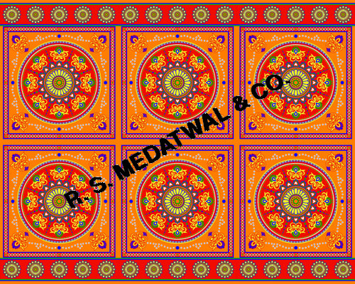 Tent Printed Fabric - Polyester Canvas 12x15 ft Orange, Waterproof Coating, UV Resistant, Lightweight
