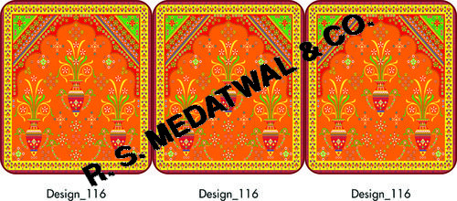 Kanat Size 6" x 15" Feet - Fabric, Orange, Printed | Decorative, Vibrant, Durable, Versatile Wall Decor