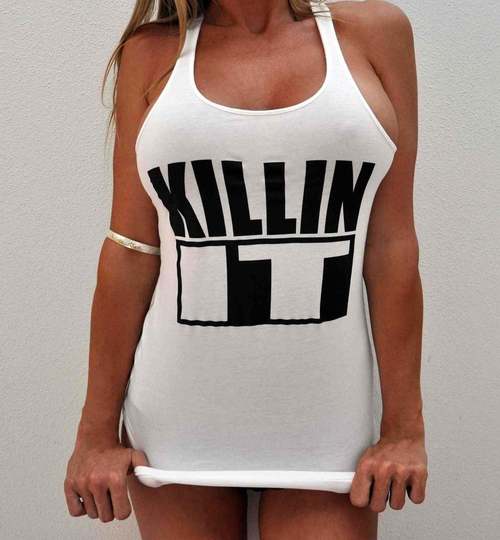 Ladies Gym Singlet White