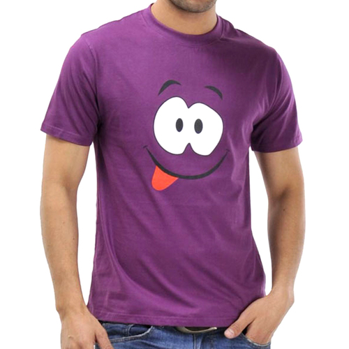 Men Smiley print Purple Tshirt