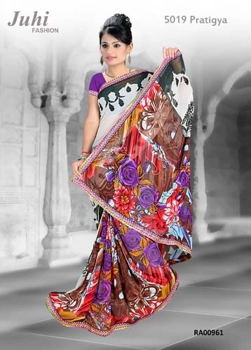 PRINTED GEOTRGETTE SAREE