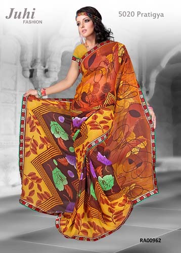 PRINTED GEOTRGETTE SAREE