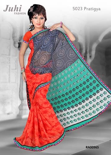 PRINTED GEOTRGETTE SAREE