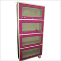 Steel Bookcase - Steel, Variable Dimensions, Pink | Ample Storage, Durable Steel, Easy Assembly, High-gloss Finish, Rust Proof, Stain Resistant, Sturdy Design, 4 Shelves