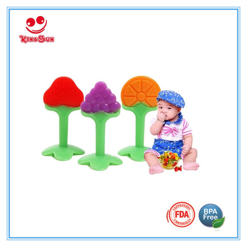 Fruit Design Silicone Baby Teething Toy - Customizable Color Options | Safe Non-Toxic Material, Easy Grip Design