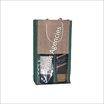 PP Wine Bag Two Bottle Jute Wine Bag