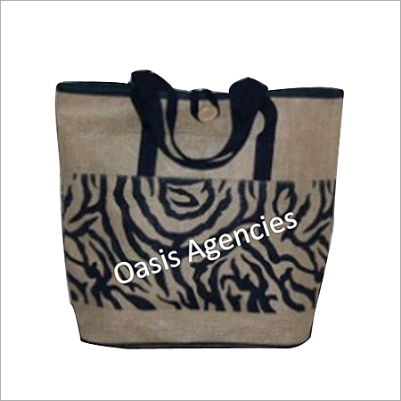 Zebra Print Jute Shopping Bags