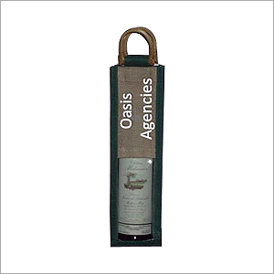 Half Window Single Bottle Jute Wine Bag