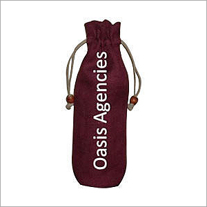 Jute Wine Bottle Bag with Drawstring