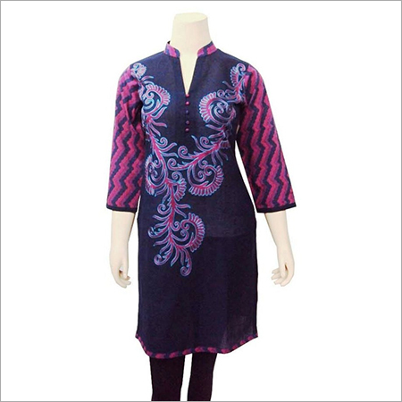 3/4 SLEEVE NAVY BLUE STYLISH KURTI