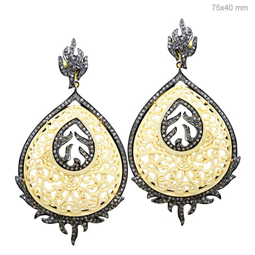 Ivory Diamond Gold Earrings