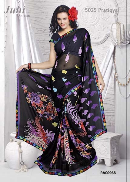 PRINTED GEOTRGETTE SAREE