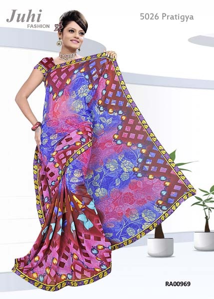 PRINTED GEOTRGETTE SAREE
