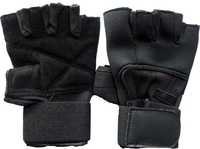 Weight Lifting Gloves - Neoprene Air Mesh, M-l Size, Black Color | Leather Palm, Double Wrap Wrist, Tear Resistant, Highly Comfortable
