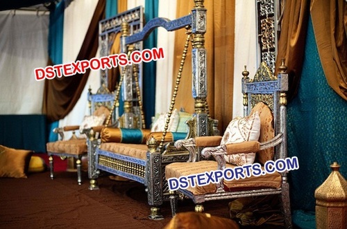 Wedding Silver Metal Carved Jhula Set