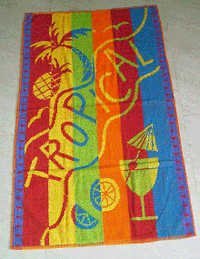 Jacquard Beach Towels - Cotton, 30 X 60 Inches, Multicolor Tropical Design | Beautiful Printing, Vibrant Color, Soft Nature, Excellent Water Absorbency