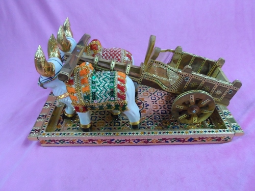 WOODEN GADA WITH BELL & TRAY