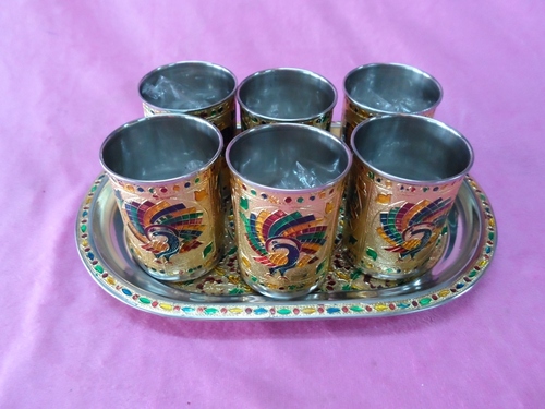 MINA TRAY & 6 GLASS SET