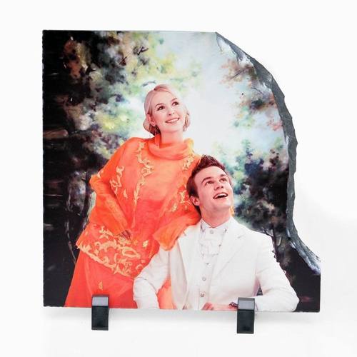Personalized Stone - Stone 21x21 Cm, 1cm Thick | Sublimation Print, Metal Stand, Durable Elegant Design