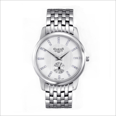 Quartz Stainless Steel White Diamate Dail Watch