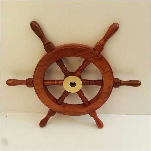 Brown Brass Nautical Wooden Ship Wheel Ships Steering