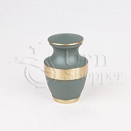 Lineas Rustic Sage Brass Metal Token Cremation Urn