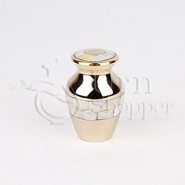 Mother of Pearl Elite Brass Metal Token Cremation Urn