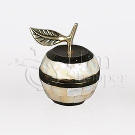 Mother of Pearl Mela Brass Metal Token Cremation Urn