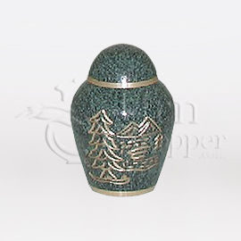 Mountain Scene Brass Metal Token Cremation Urn