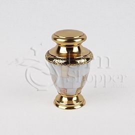 Pearl Brass Metal Token Cremation Urn