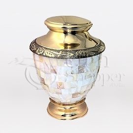 Pearl Keepsake Brass Metal Cremation Urn